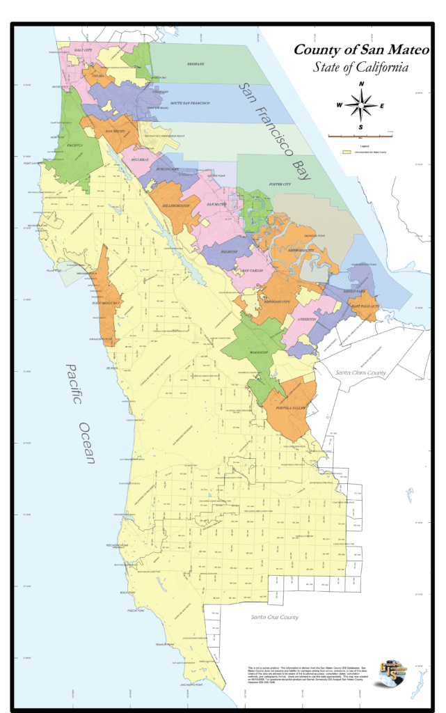 Map of San Mateo County